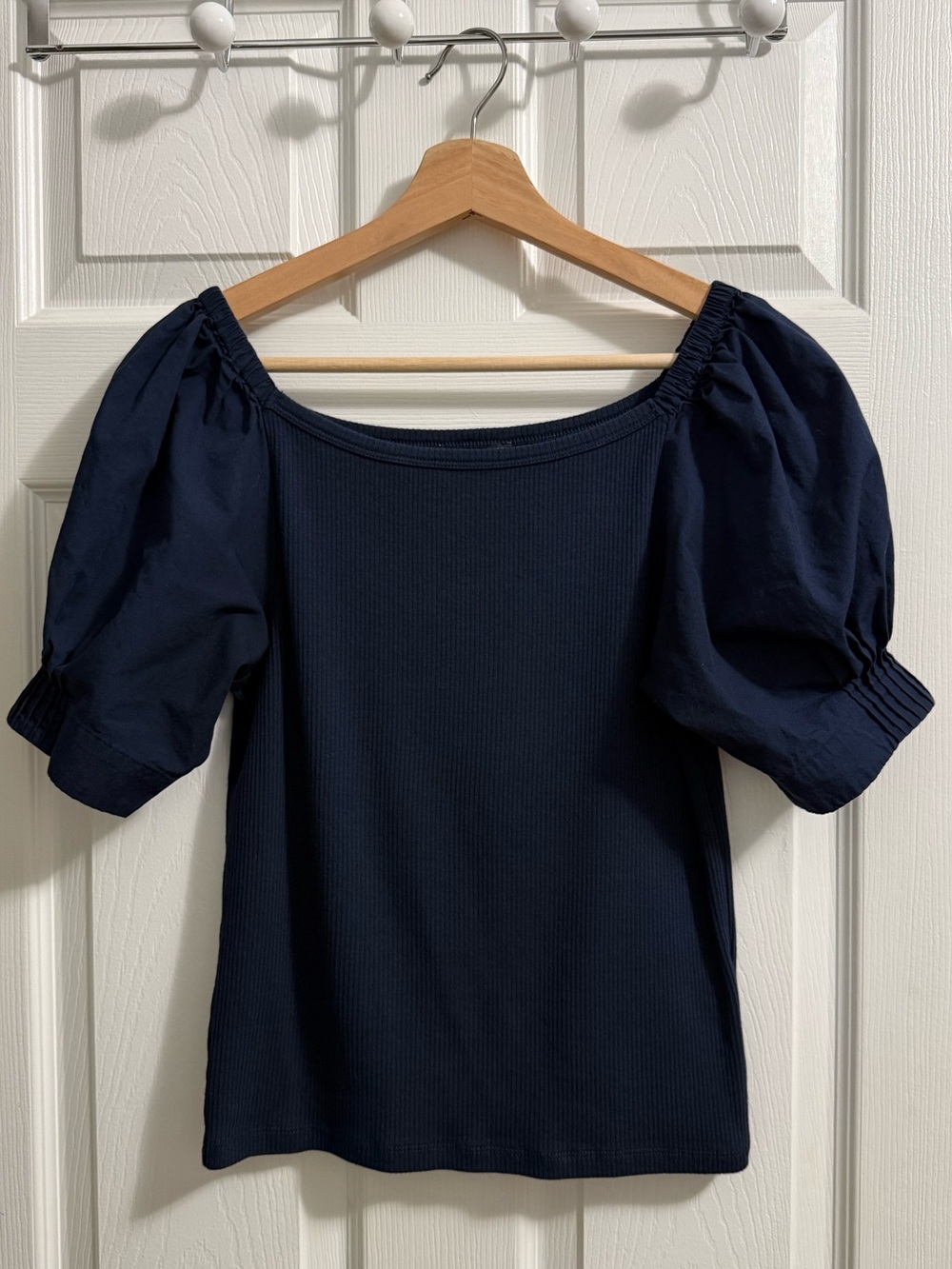 J. Crew Women’s Puff Sleeve Top - Navy